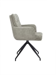 Barker and Stonehouse Grey Odine Velvet Swivel Dining Chair - Image 4 of 6