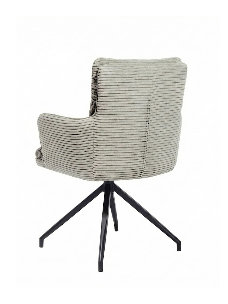 Barker and Stonehouse Grey Odine Velvet Swivel Dining Chair - Image 6 of 6