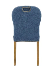 Barker and Stonehouse Blue and Light Oak Gable Fabric Dining Chair With Legs - Image 4 of 7