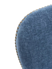Barker and Stonehouse Blue and Light Oak Gable Fabric Dining Chair With Legs - Image 5 of 7