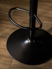 Rockett St George Leopard Luxe Cut Velvet Black Perfect Adjustable Height Bar Stool - Image 3 of 4