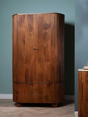 Barker and Stonehouse Brown Tasso Fluted Mango Wood Wardrobe - Image 1 of 10