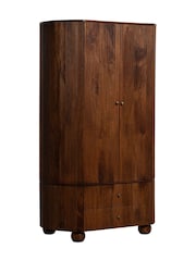 Barker and Stonehouse Brown Tasso Fluted Mango Wood Wardrobe - Image 2 of 10
