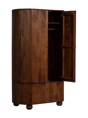 Barker and Stonehouse Brown Tasso Fluted Mango Wood Wardrobe - Image 5 of 10