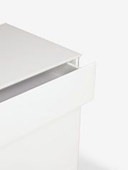 White Sloane Glass Collection Luxe 6 Drawer Wide Console Dressing Table - Image 8 of 9