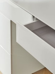 White Sloane Glass Collection Luxe 6 Drawer Wide Console Dressing Table - Image 9 of 9