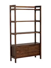 Barker and Stonehouse Brown Cresta 4 Shelf Bookcase With Cabinet - Image 2 of 10