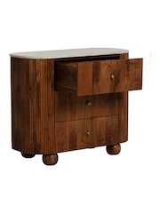 Barker and Stonehouse Brown Tasso 3 Drawer Marble Top Chest - Image 6 of 9