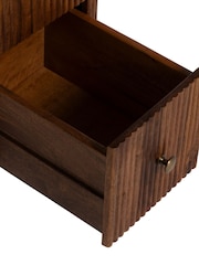 Barker and Stonehouse Brown Tasso 2 Drawer Marble Top Bedside Table - Image 9 of 10