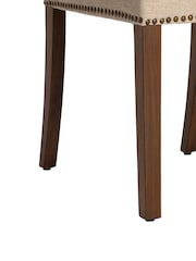 Barker and Stonehouse Beige and Dark Oak Gable Fabric Dining Chair With Dark Legs - Image 5 of 10