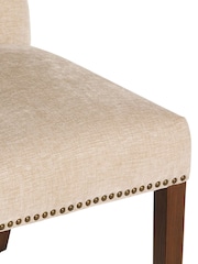 Barker and Stonehouse Beige and Dark Oak Gable Fabric Dining Chair With Dark Legs - Image 8 of 10