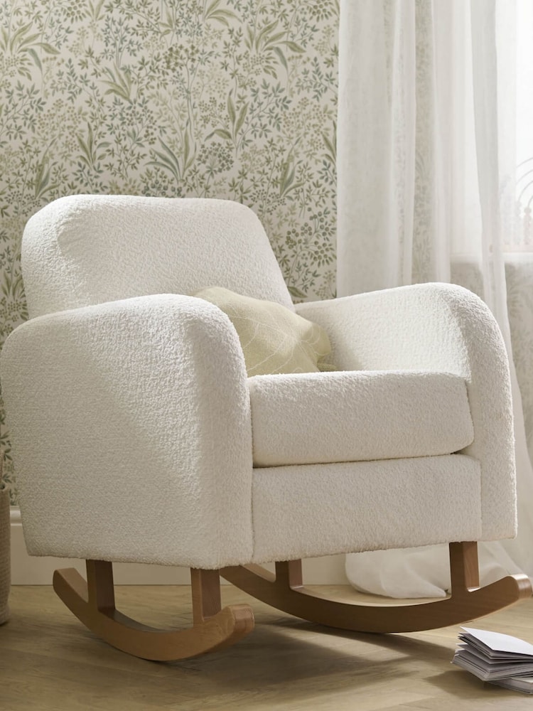 CuddleCo Off-White Mushroom Etta Bouclé Nursing Rocking Chair - Image 1 of 7