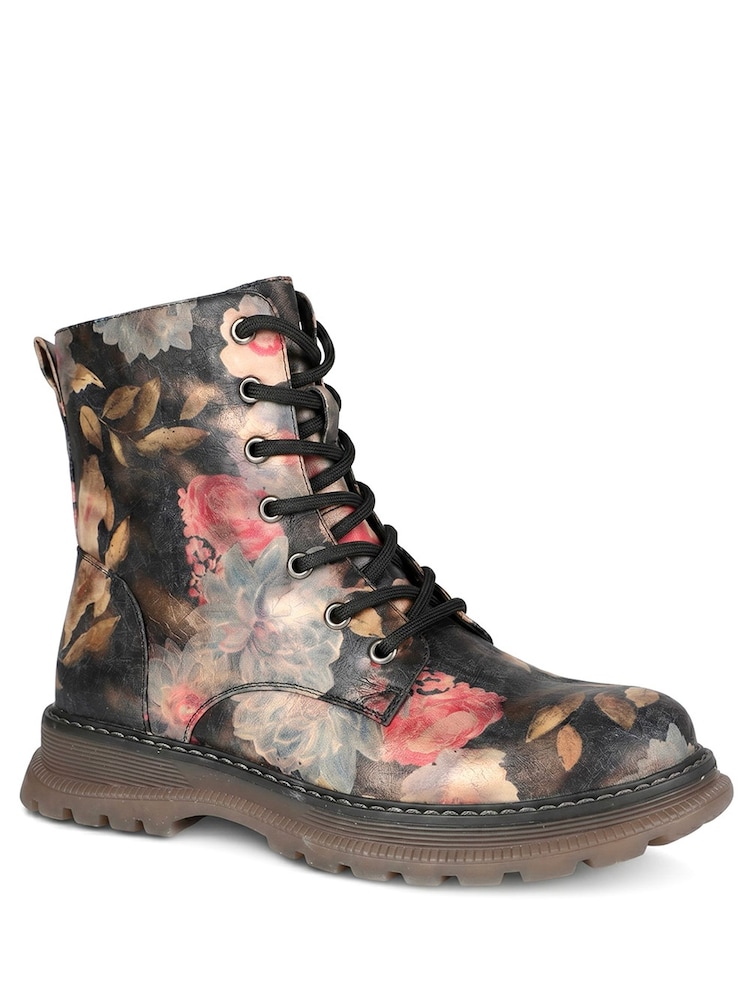Pavers Black Fashionable Lace Up Ankle Boots - Image 2 of 7 Pavers Black Fashionable Lace Up Ankle Boots - Image 2 of 7
