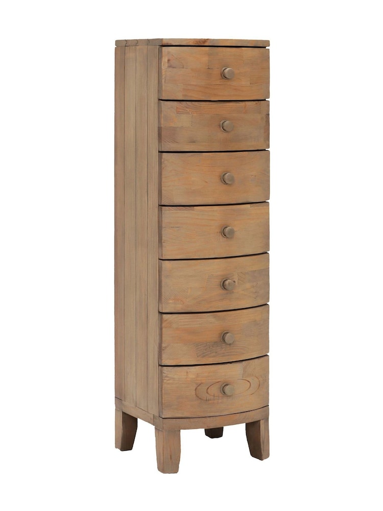 Barker and Stonehouse Brown Lewes 7 Drawer Reclaimed Wood Tallboy - Image 1 of 2 Barker and Stonehouse Brown Lewes 7 Drawer Reclaimed Wood Tallboy - Image 1 of 2