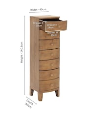 Barker and Stonehouse Brown Lewes 7 Drawer Reclaimed Wood Tallboy - Image 2 of 2