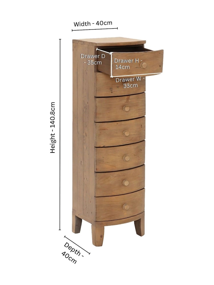 Barker and Stonehouse Brown Lewes 7 Drawer Reclaimed Wood Tallboy - Image 2 of 2 Barker and Stonehouse Brown Lewes 7 Drawer Reclaimed Wood Tallboy - Image 2 of 2