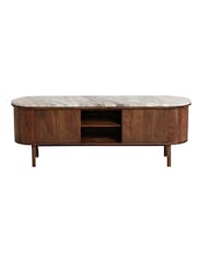 Barker and Stonehouse Brown Cresta Marble Top TV Unit - Image 3 of 7