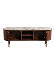 Barker and Stonehouse Brown Cresta Marble Top TV Unit - Image 6 of 7