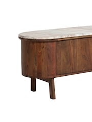 Barker and Stonehouse Brown Cresta Marble Top TV Unit - Image 7 of 7