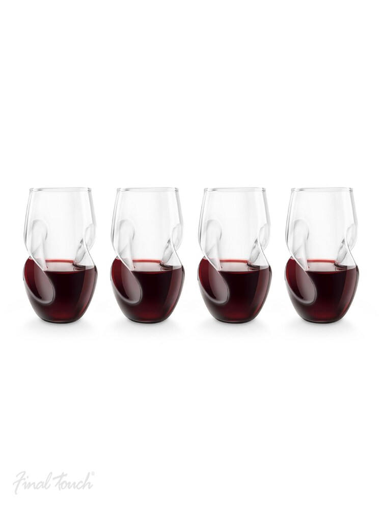 Jeray Clear Final Touch Set of 4 Conundrum Red Wine Glasses - Image 2 of 4
