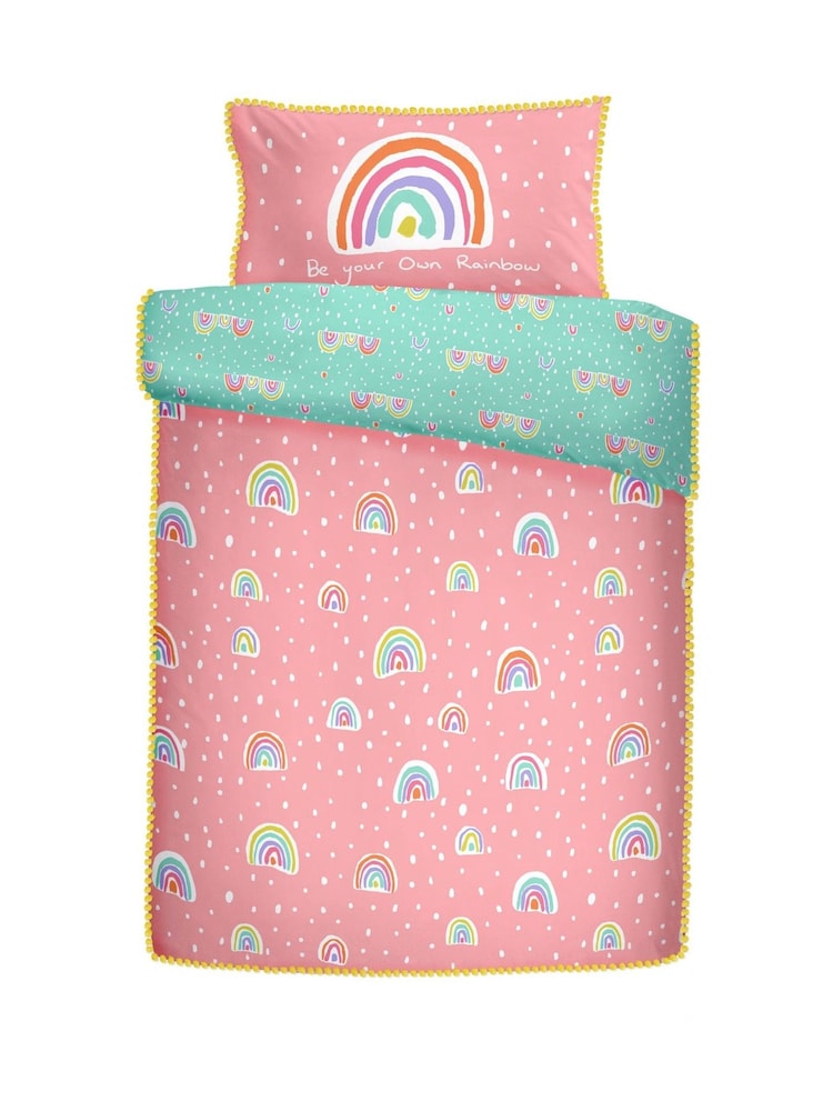 Appletree Kids Regenbogen Bommel Bettbezug- und Kissenbezug-Set aus 100 % Baumwolle - Bild 4 von 4 Appletree Kids Regenbogen Bommel Bettbezug- und Kissenbezug-Set aus 100 % Baumwolle - Bild 4 von 4