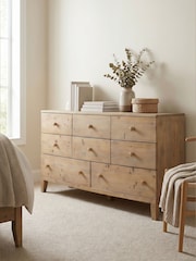Barker and Stonehouse Brown Lewes 8 Drawer Reclaimed Wood Dresser Dressing - Image 1 of 8