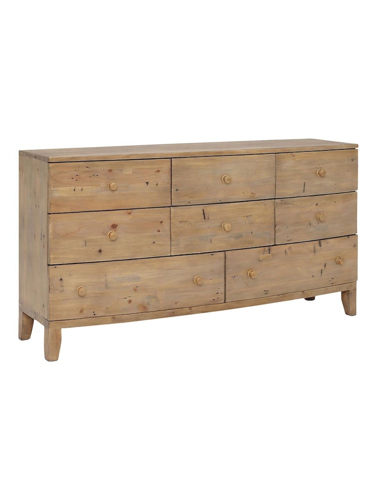Barker and Stonehouse Brown Lewes 8 Drawer Reclaimed Wood Dresser Dressing - Image 2 of 8