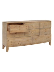 Barker and Stonehouse Brown Lewes 8 Drawer Reclaimed Wood Dresser Dressing - Image 4 of 8