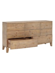 Barker and Stonehouse Brown Lewes 8 Drawer Reclaimed Wood Dresser Dressing - Image 5 of 8