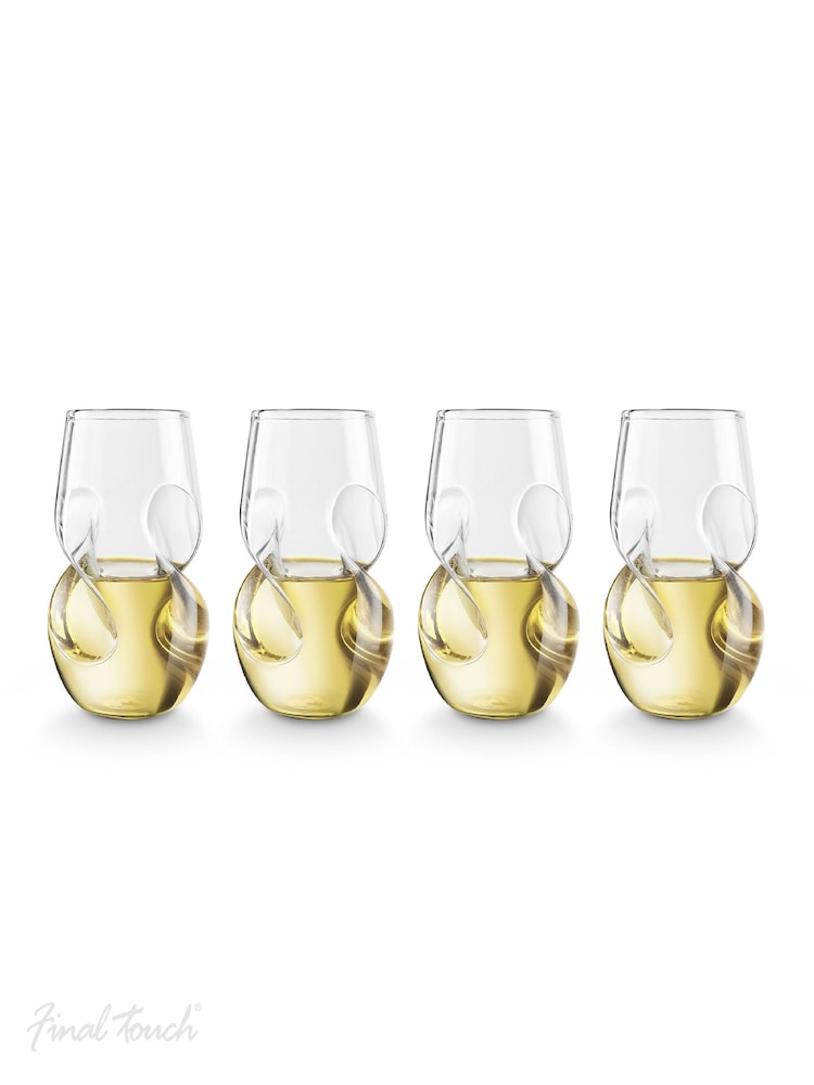 Jeray Clear Final Touch Set of 4 Conundrum White Wine Glasses - Image 5 of 5