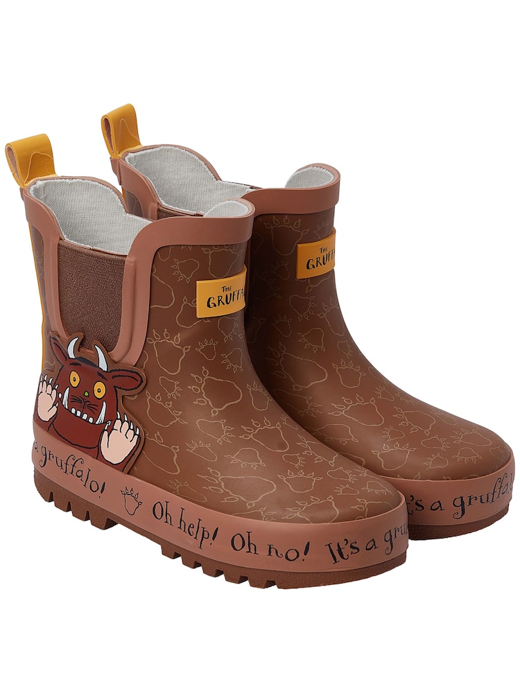 Character Brown The Gruffalo Ankle Wellington Boots - Image 1 of 10 Character Brown The Gruffalo Ankle Wellington Boots - Image 1 of 10
