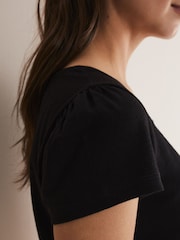Phase Eight Black Square Neck Bella 100% Cotton Top - Image 5 of 6