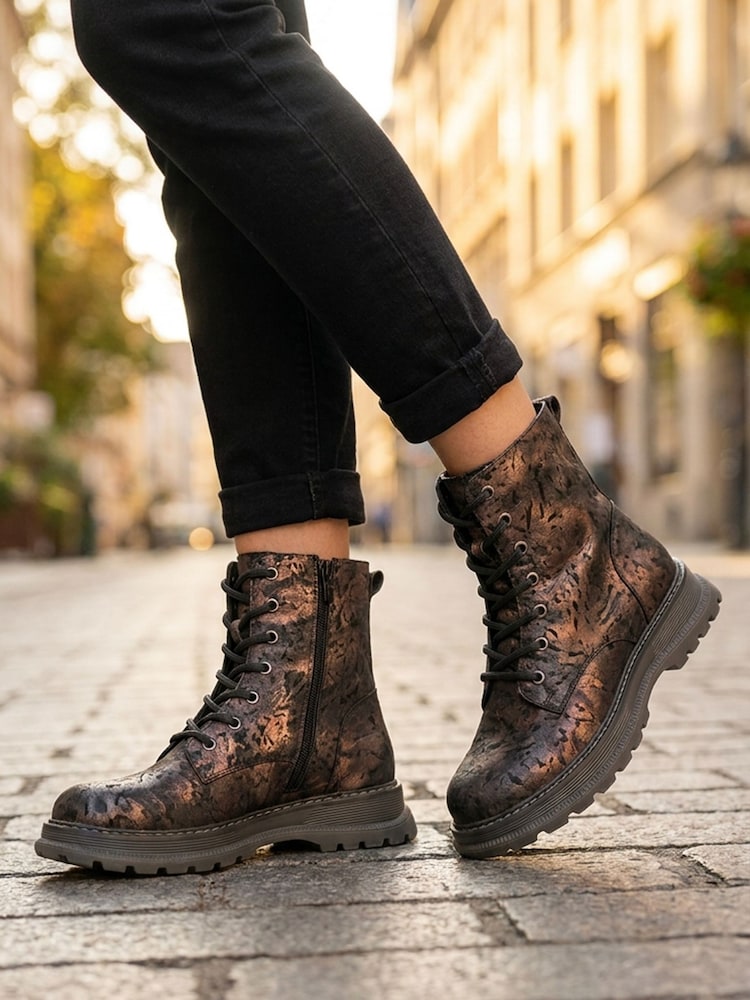 Pavers Brown Fashionable Lace Up Ankle Boots - Image 1 of 7 Pavers Brown Fashionable Lace Up Ankle Boots - Image 1 of 7