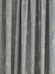 Laura Ashley Steel Grey Pussy Willow Pencil Pleat 100% Cotton Pencil Pleat Curtains - Image 2 of 2