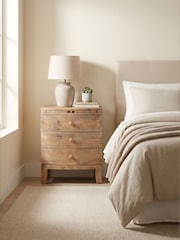 Barker and Stonehouse Natural Lewes 3 Drawer Reclaimed Wood Bedside - Image 1 of 2