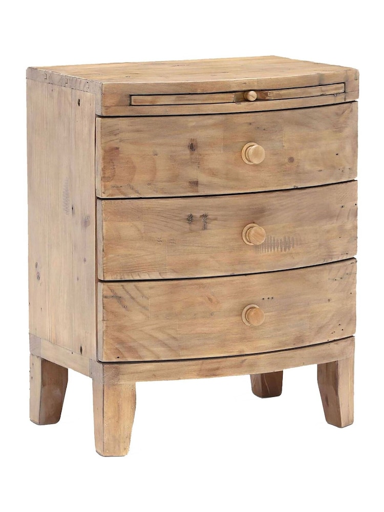Barker and Stonehouse Natural Lewes 3 Drawer Reclaimed Wood Bedside - Image 2 of 2