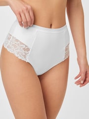 Black/White Cotton Tummy Control Shaping Thong Knickers 2 Pack - Image 7 of 7