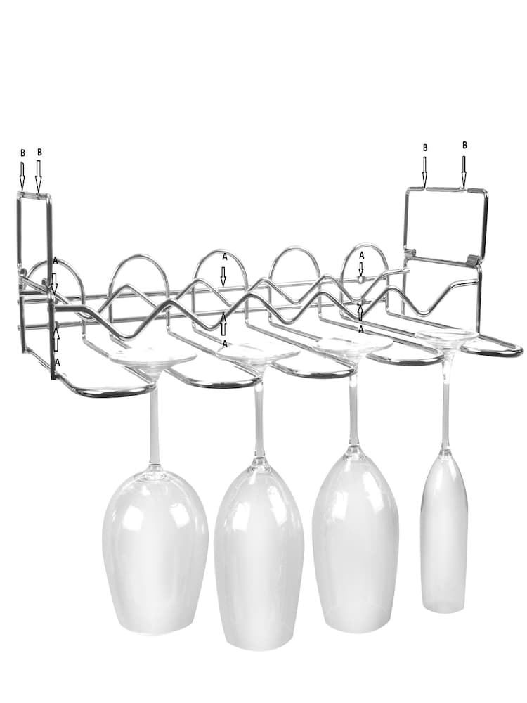 Jeray Chrome Vinology Undercabinet Bottle and Glass Rack - Image 1 of 3