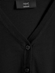 Black Cotton Rich School V-Neck Cardigan (3-16yrs) - Image 9 of 9