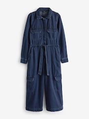 Inky Blue Denim Jumpsuit - Image 5 of 6