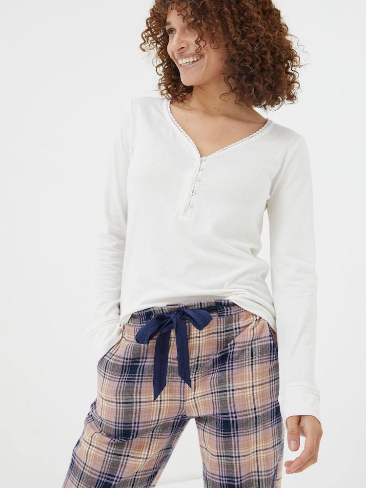 FatFace Cream Henley Top - Image 1 of 4