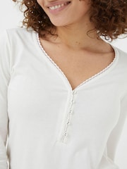 FatFace Cream Henley Top - Image 3 of 4