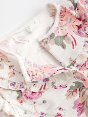 Pink/White Floral Baby Rompers 3 Pack - Image 5 of 7