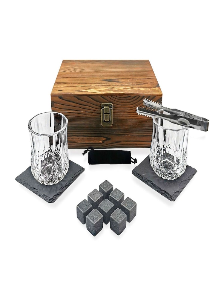 Jeray Clear Bar Originale Whisky Glasses and Stones Set - Image 1 of 2