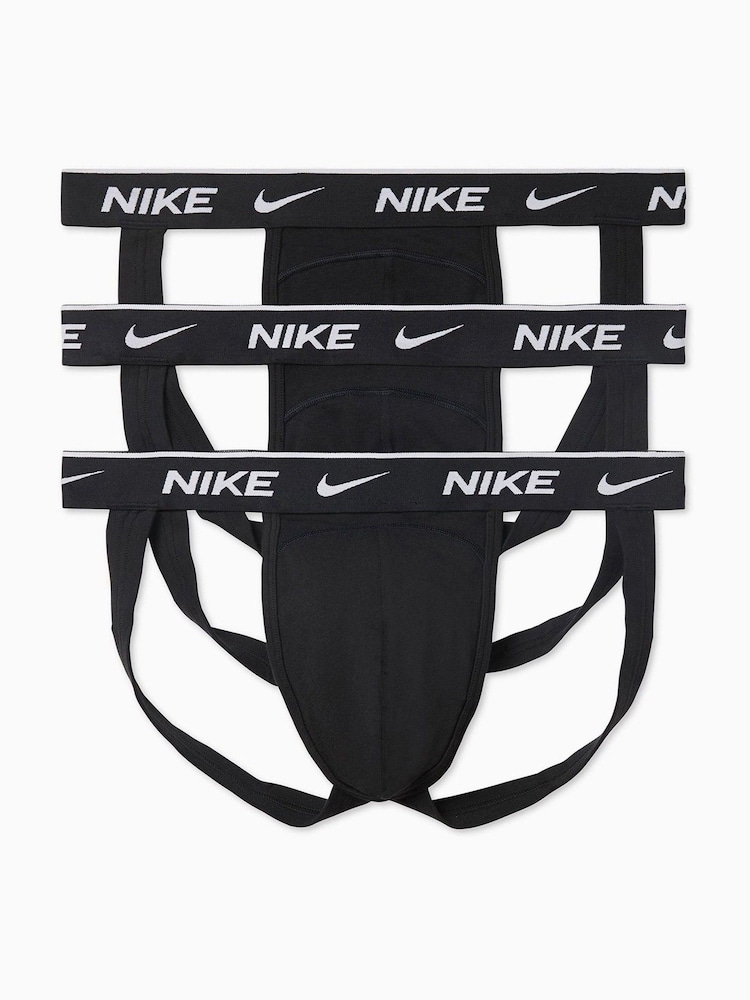 Nike Black Everyday Cotton Stretch Jock Straps 3 Pack - Image 1 of 3