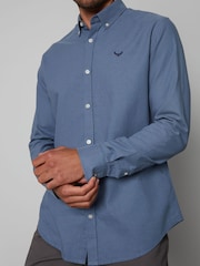 Threadbare Mid Blue Oxford Long Sleeve Shirt - Image 1 of 5