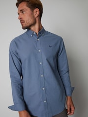 Threadbare Mid Blue Oxford Long Sleeve Shirt - Image 4 of 5