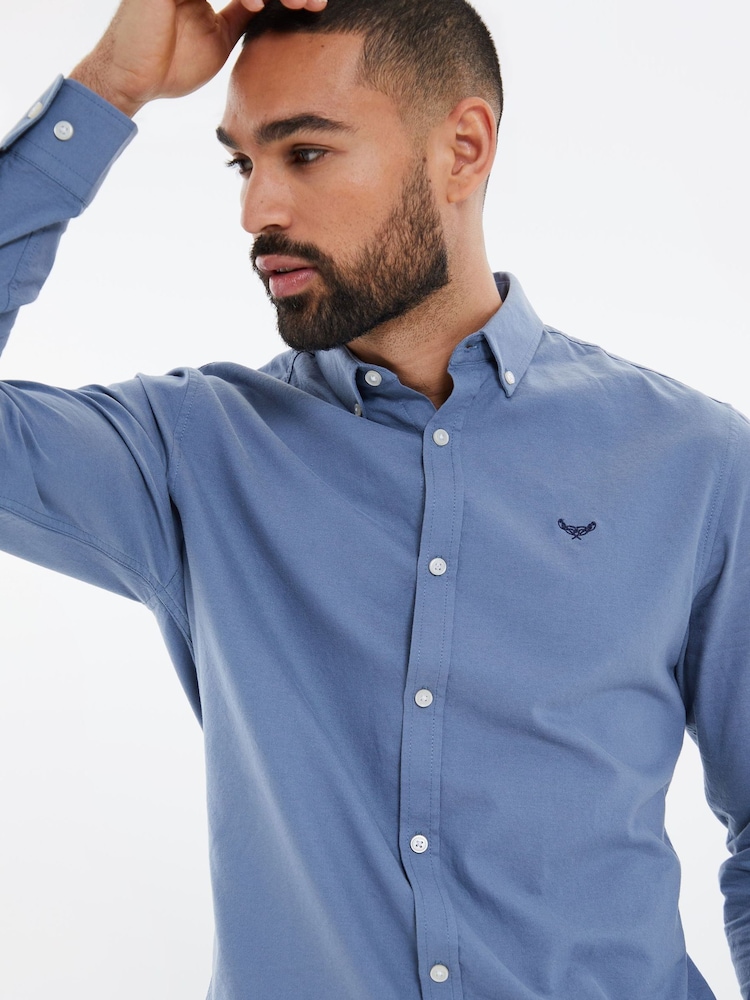 Azul medio - Camisa Oxford de manga larga de Threadbare - Imagen 4 de 4 Azul medio - Camisa Oxford de manga larga de Threadbare - Imagen 4 de 4