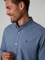 Threadbare Mid Blue Oxford Long Sleeve Shirt - Image 5 of 5