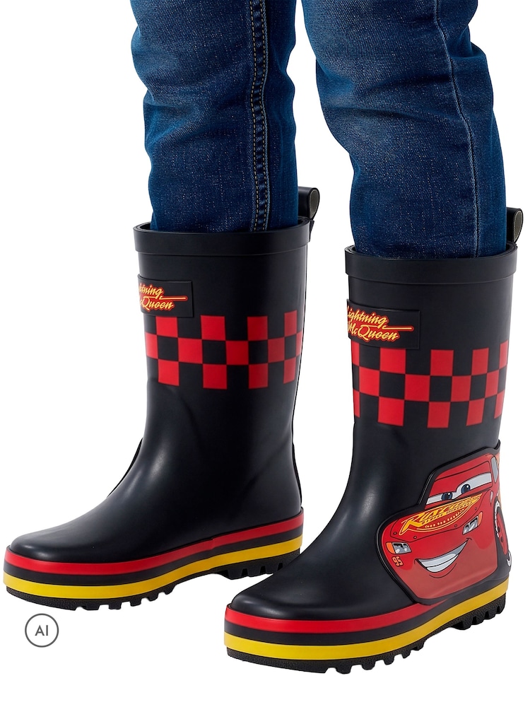 Character Black Disney Cars Lightning Mc Queen Wellies - Image 2 of 10
